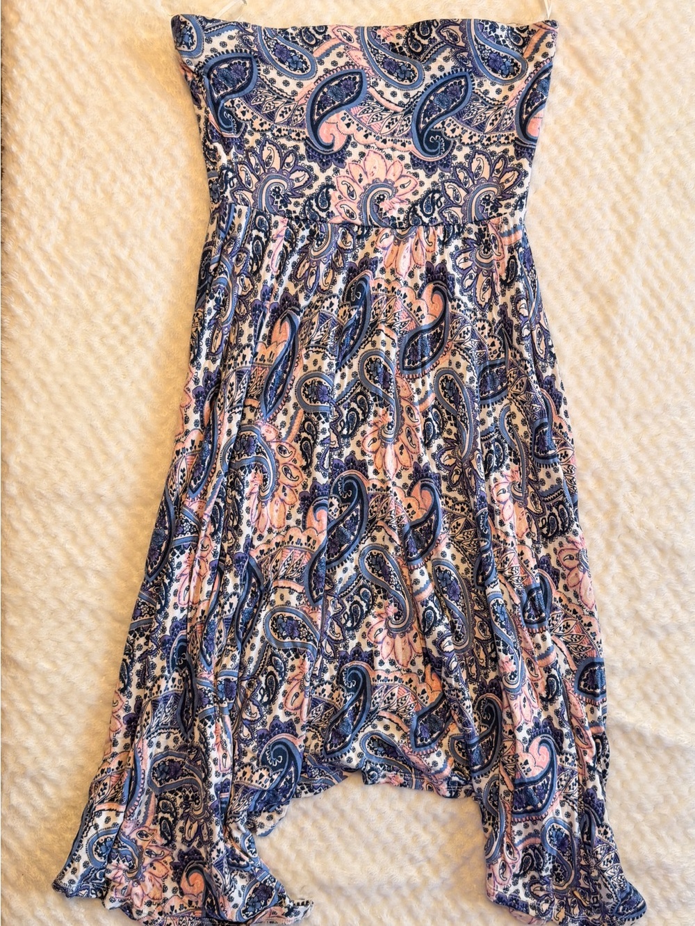 Express Paisley Strapless Dress | Size XS | Y2K Vintage